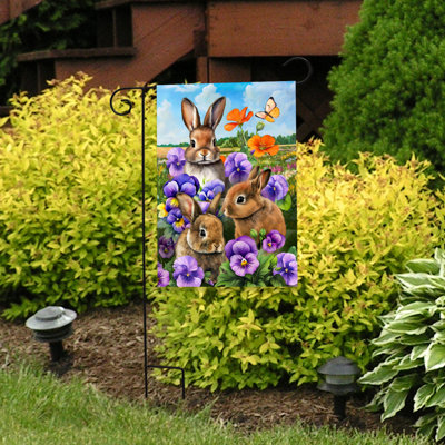 Drapeau de jardin Spring Bunny Trio