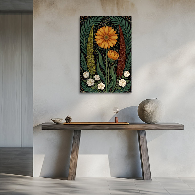 Art mural sur toile Dill Daisies and Roses