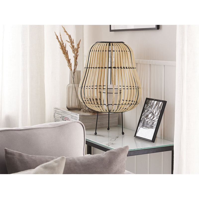 Solid Wood Tabletop Lantern, Light Brown