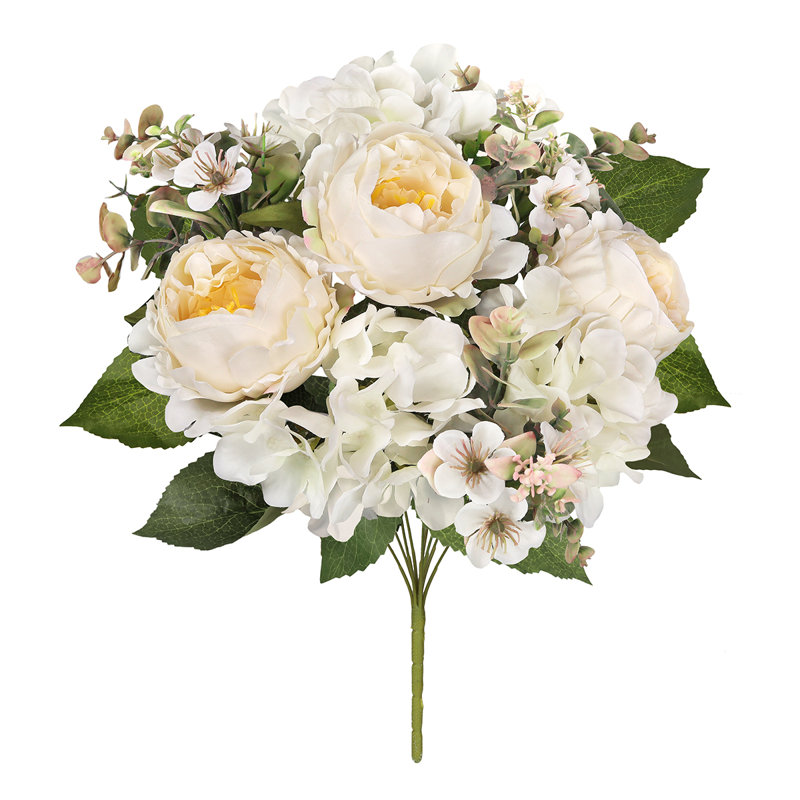 Mélange de pivoines et d'hortensias, Ivoire