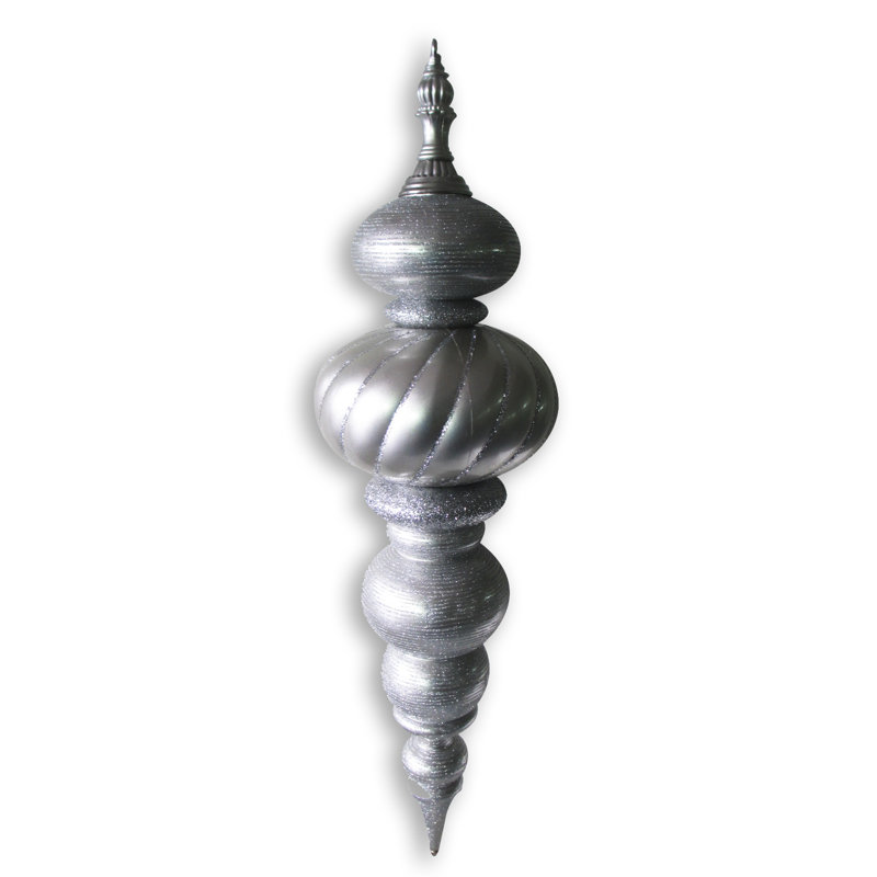 ornement Finial, Argent argent, H 43 po x l 12 po x P 12 po
