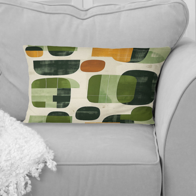 Coussin lombaire vert Midcentury Shapes II - Midcentury