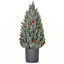 Arbre de Noël artificiel de 18 po de haut miniature enneigé et floqué neige avec décoration de Noël