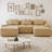 117" Boneless U-Shaped Modular Sectional Sofa with Ottoman, 3-Seater Corduroy Couch with Tufted Design, Deep Seating Cloud Sofa, No Assembly Required & Anti-Slip Base-2010594300