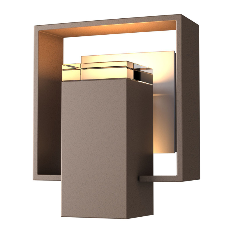 Shadow Box Outdoor Armed Sconce, Coastal White, Slate, No