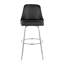 Tabouret de bar pivotant à hauteur fixe avec base en métal chromé et revêtement en similicuir noir - ensemble de 2