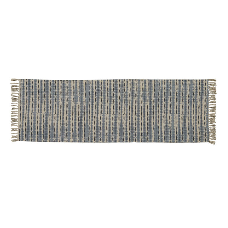 Cotton Striped Indoor Rug, Runner 2' x 6'