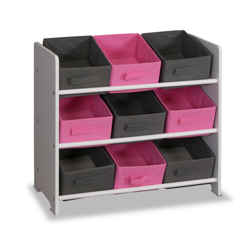 Hollander Rebrilliant Toy Organiser with Bins, Black/Pink