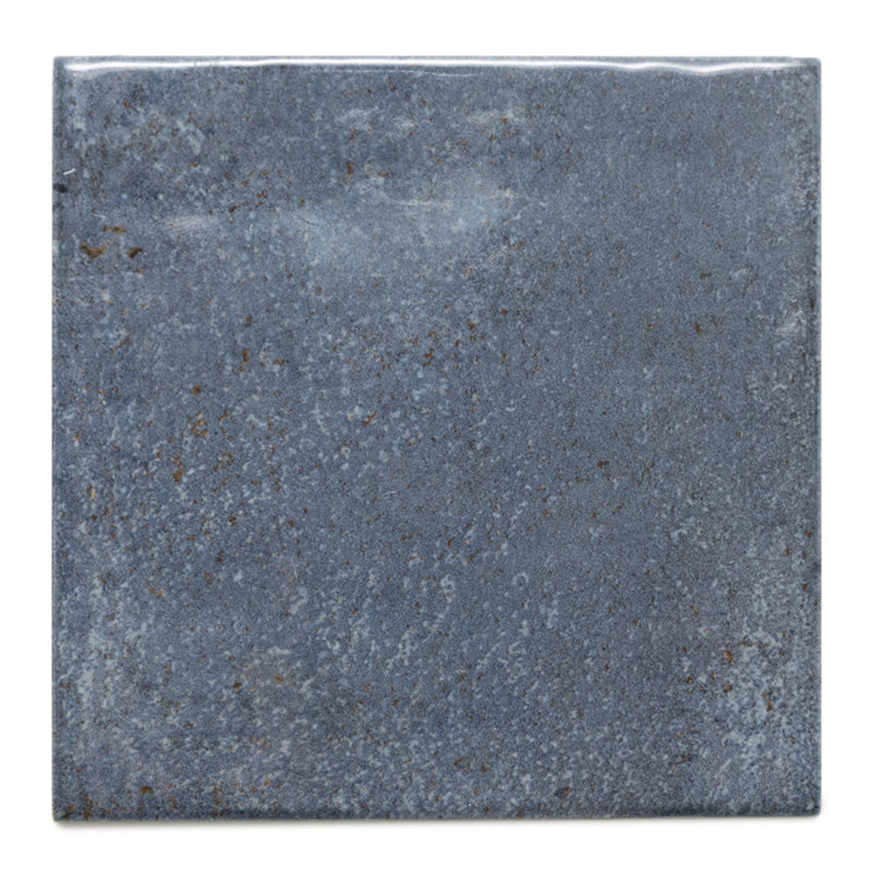The Tile Life Vela 4" x 4" Glossy Porcelain Wall Tile, Bleu royal profond