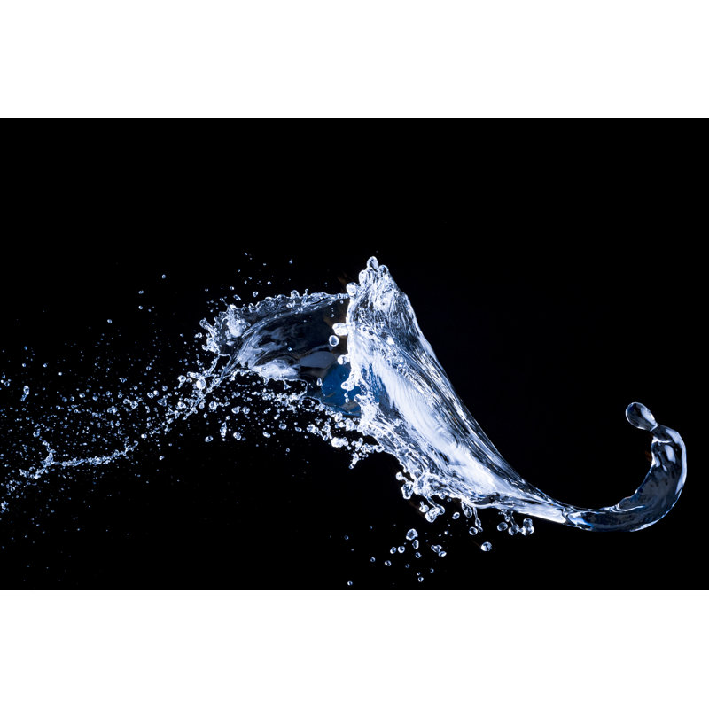 Water Splash On Black by Proxyminder - Wrapped Canvas Print, 61cm H x 91cm W x 3.8cm D