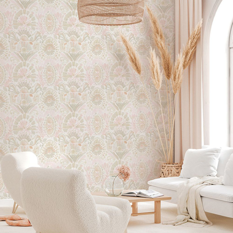 Gernhard 16.5' L x 20.5" W Peel and Stick Wallpaper Roll, Wandering Rose, 16.5" L x 20.5" W