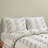 Cotton King/ King Duvet - Grey Stripes Decorated Bedding , With Star Pattern