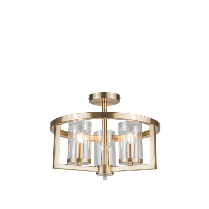 Caidenn 3 - Light Chandelier Pendant, Antique Brass