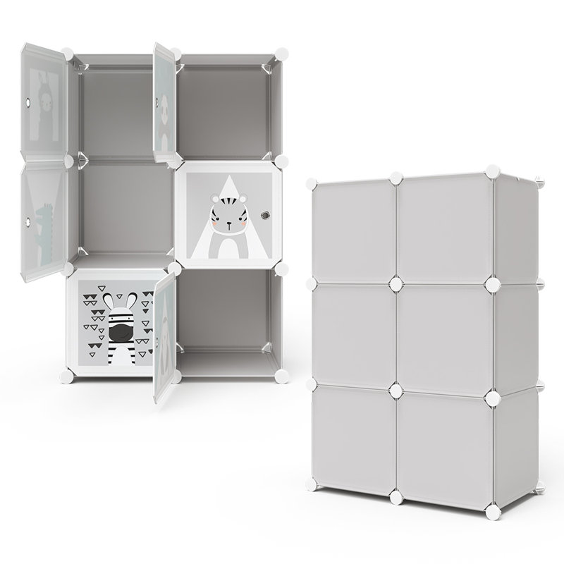 Maurine 5 Door Wardrobe, Grey