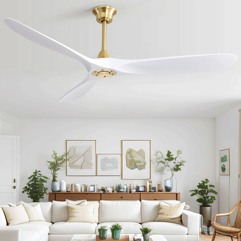 60 Inch Indoor Modern Abs Smart Ceiling Fan With 6 Speed Remote Control Reversible Dc Motor For Bedroom