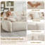 Canapé modulaire incurvé en chenille beige, canapé sans os avec 4 coussins. Assemblage gratuit-2086141834