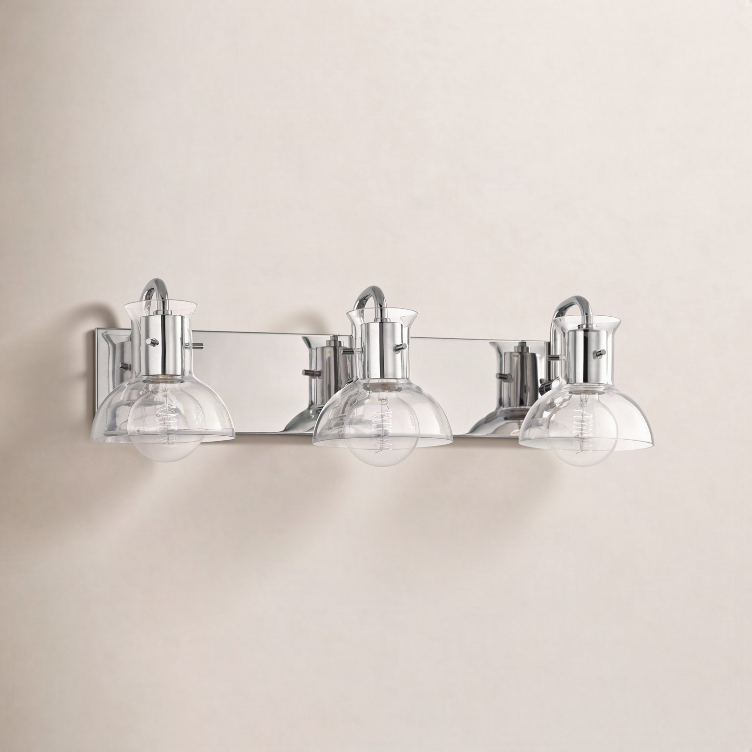 Luke 3 Light Vanity Light, Polished Nickel