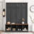 Hall Tree with 4 Hanging Hooks, Wood Grain Bench with Multiple Storage Space-111462781