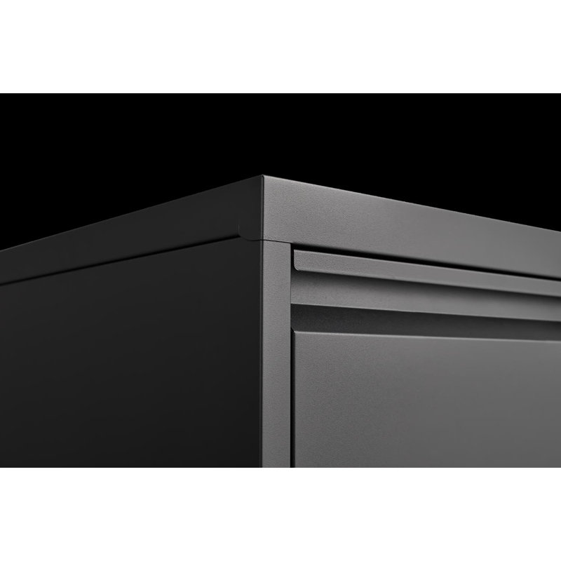 14.76'' Wide 3 -Drawer Mobile File Cabinet, Black