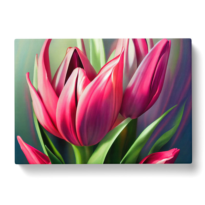Fine Tulip Flowers - Wrapped Canvas, 40cm H x 60cm W x 3cm D
