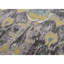 Wool Damask Area Rug in Dark Gray/Yellow