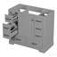 Meuble-lavabo 36 po sans lavabo, base d'armoire seulement, six tiroirs, diviseur de tiroir multifonctionnel, tablette réglable, gris-129754220