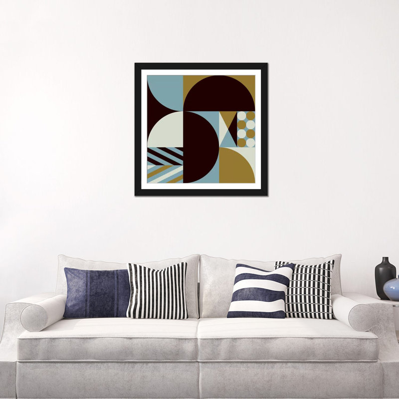 « iii », impression sur toile Geo, Papier d'art encadré noir, Blanc, H 16 po x l 16 po x P 1 po