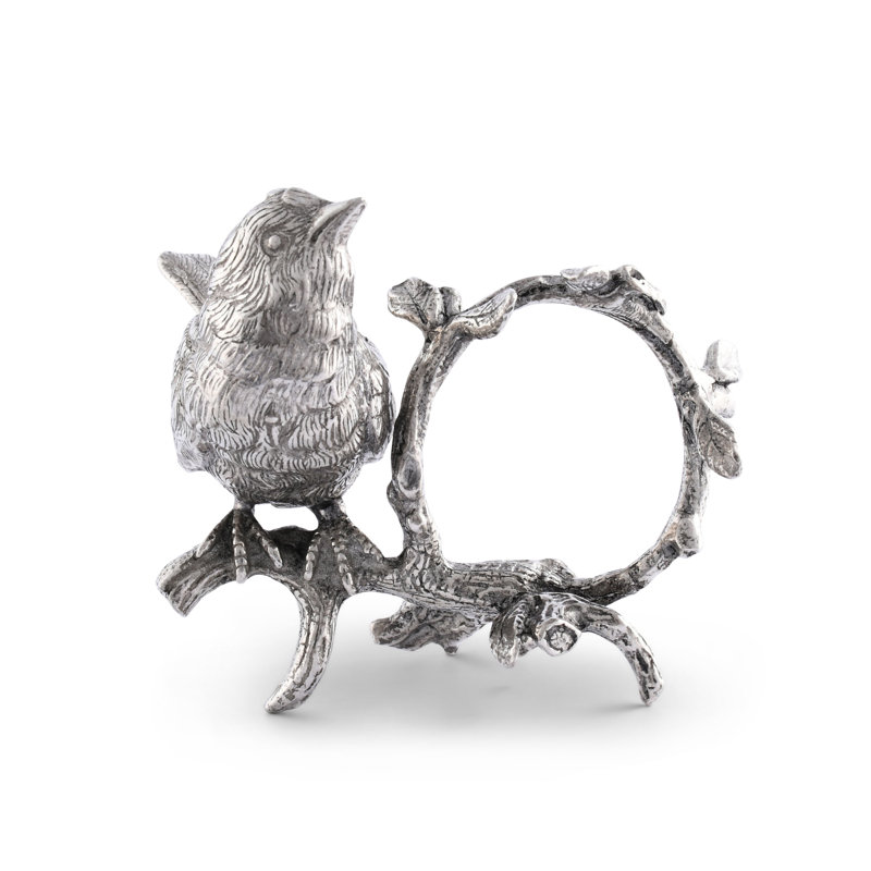 Song Bird Pewter Metal Handcrafted Napkin Ring