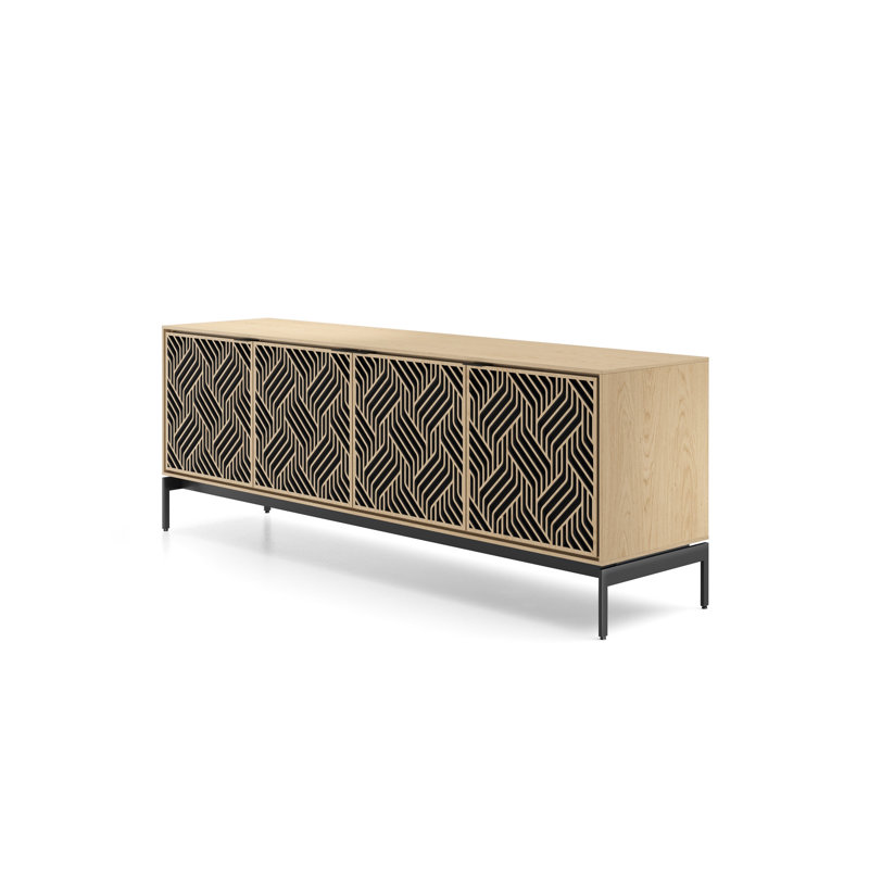 Elements - Cabinet with Console Base - Weave Door, Washed Oak