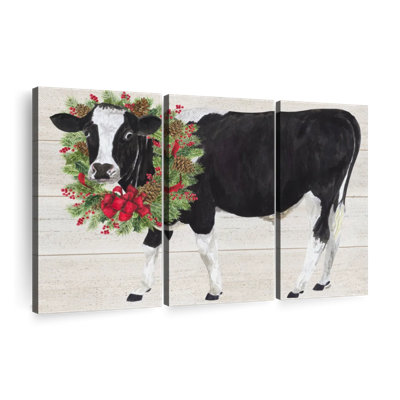«Christmas On The Farm III - Cow With Wreath» sur