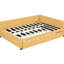 Lit de jour rembourré avec lit gigogne en lin jaune, sans sommier tapissier, structure en bois stable pour un espace de détente gigogne en lin, matériaux robustes, configuration de chambre à coucher pratique-1947092765-1960157522