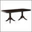 Table de salle à manger à double base en cerisier foncé avec rallonge, mobilier en bois de 96 pouces pour une salle à manger élégante et fonctionnelle