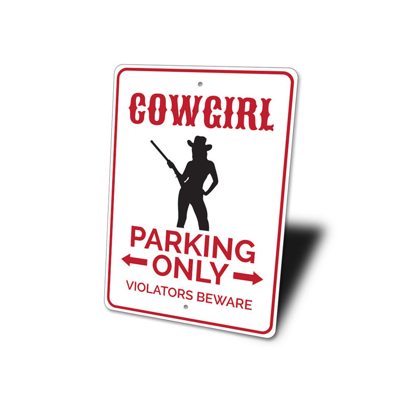 Enseigne de cow-boy en aluminium, H 18 po x l 12 po x P 0,06 po