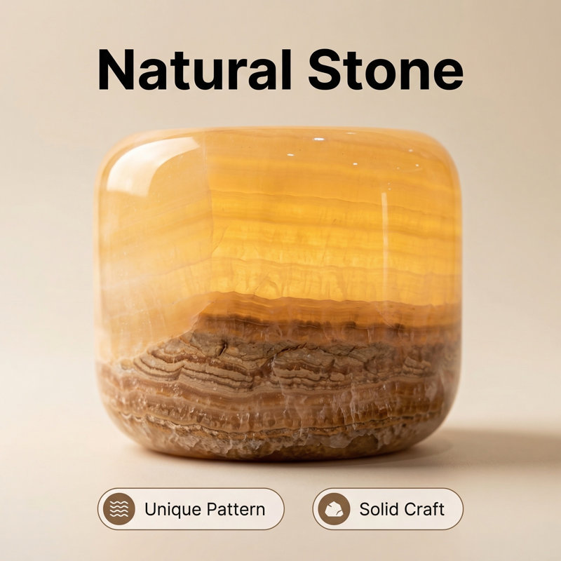 Marble Lamp Night Light Touch Bedside Table Lamp, Rechargeable Type-C, Dimmable Warm Glow, Ambient Lighting for Bedroom Living Room(Amber Jade)