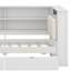 Lit plateforme en bois avec tablettes de rangement, tiroirs, station de charge, DEL, bureau et tête de lit tapissier-139011373-139011372