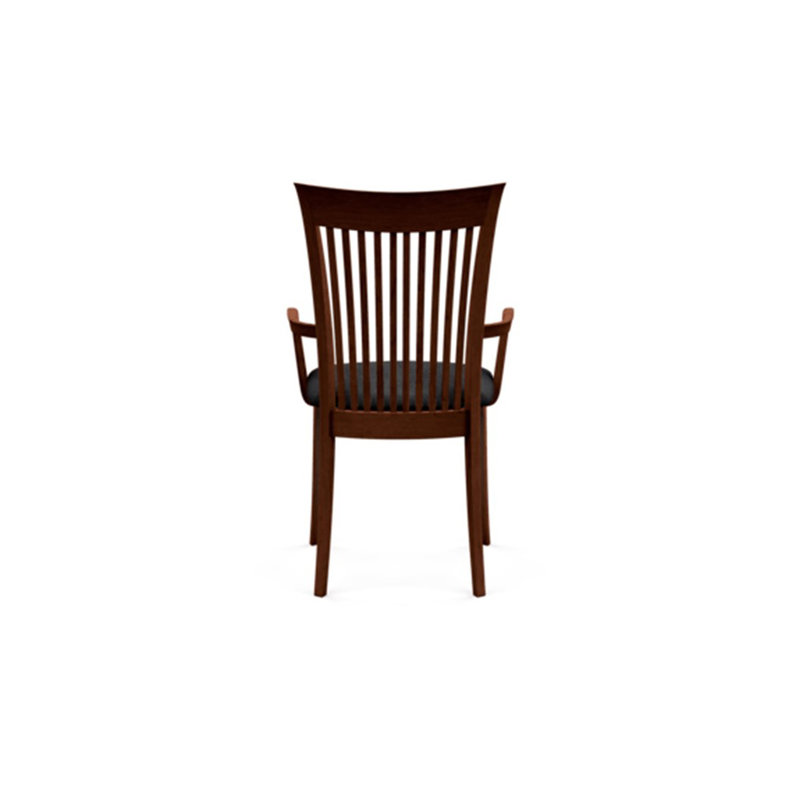 Sarah Upholstered Arm Chair, Cognac Cherry, Onyx Microsuede