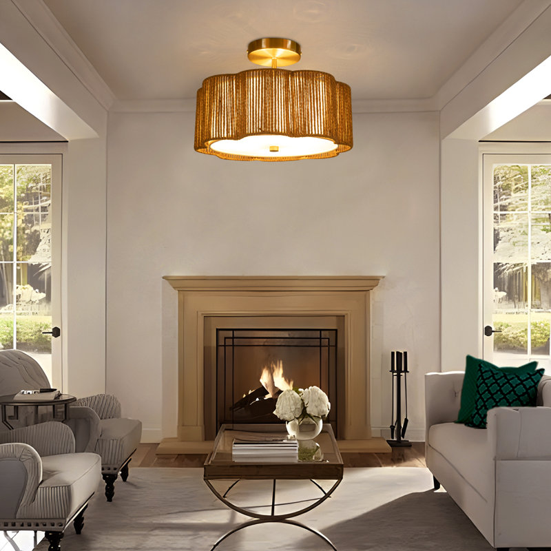 Alyx 2-Tier ‎Flower-shaped Semi Flush Mount Ceiling Light