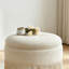 Pouf de rangement rond rembourré de 23,23 pouces avec franges-1393610041