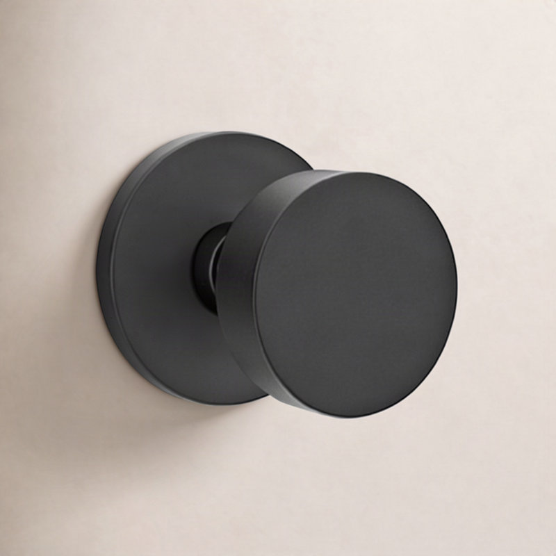 Ensemble de boutons d'intimité avec rosette à disque et bouton rond Emtek, Dos plat