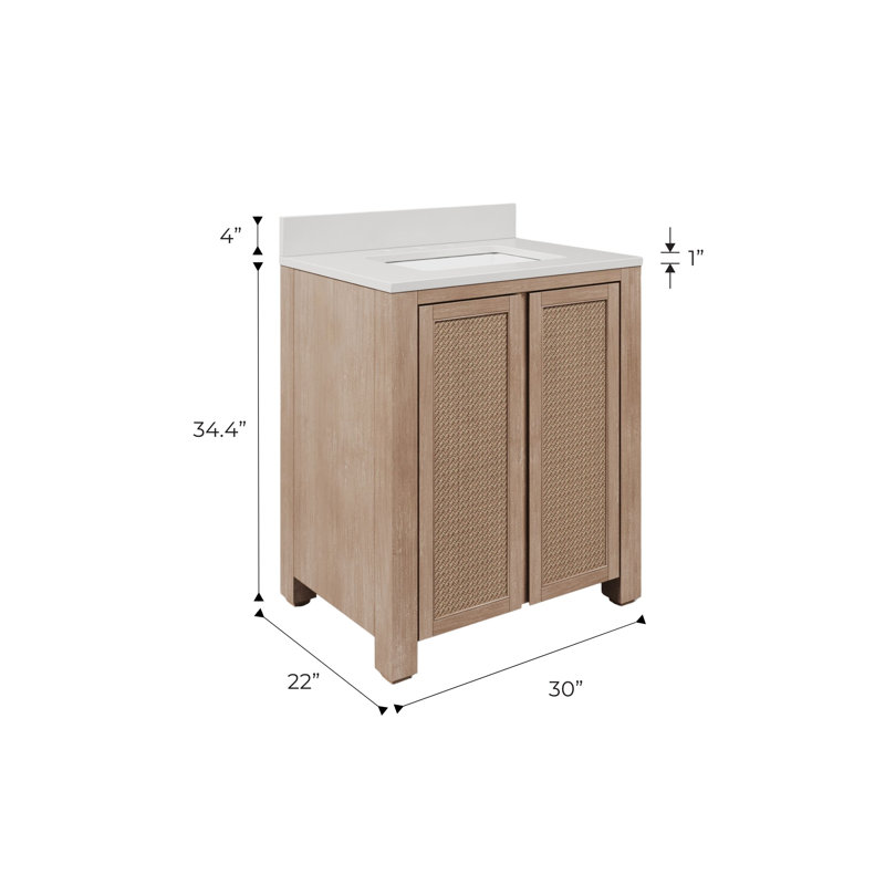 Belmont 30" Freestanding Single Bathroom Vanity With Engineered Marble Top And White Ceramic Basin, 30"