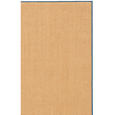 Tapis de couleur unie en sisal / jute par Martha Stewart - naturel / bleu marine / ivoire