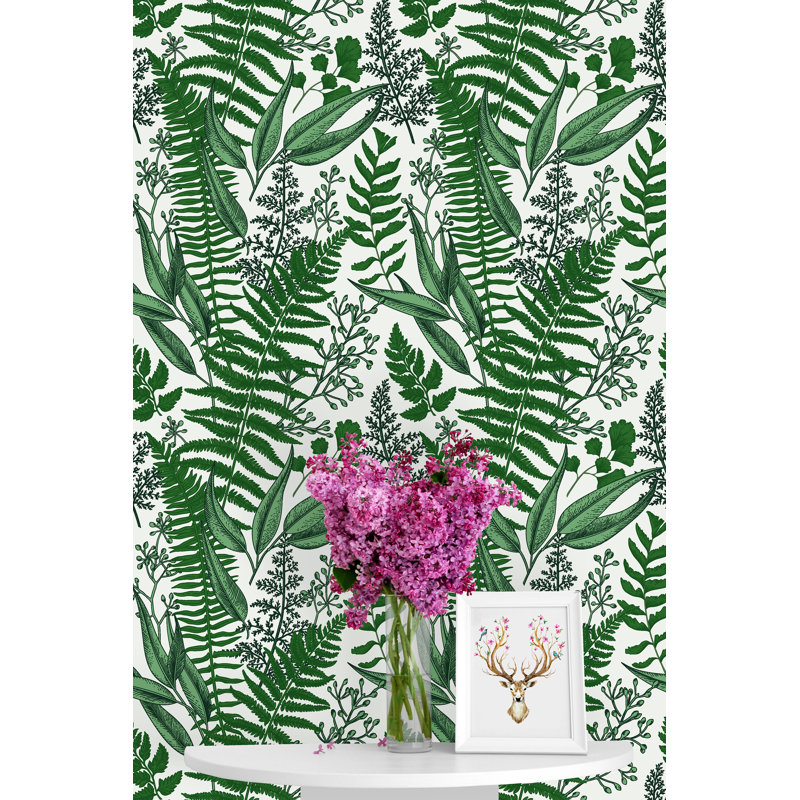 Panneau de papier peint auto-adhésif Tadcaster Ferns, L 100 po x l 25 po