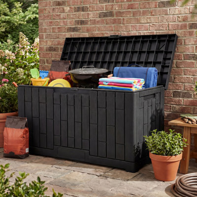 Edrosie Inc 60 Gallon Resin Waterproof Outdoor Deck Storage Box