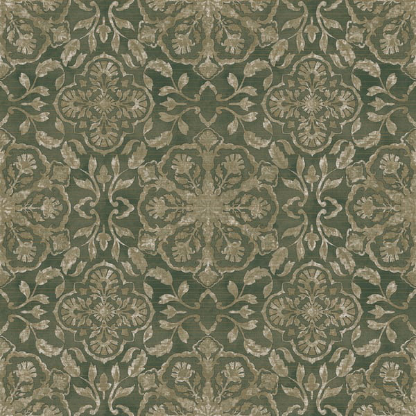 Elegance 10m x 53cm Metallic Wallpaper Roll, Green