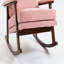 Mid Century Modern Accent Rocking Chair with Wood Frame-1174378283