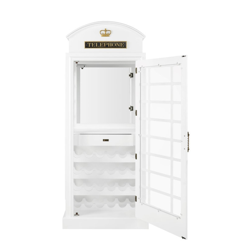 Marroquin Telephone Booth Bar Cabinet By RAM Game Room, White