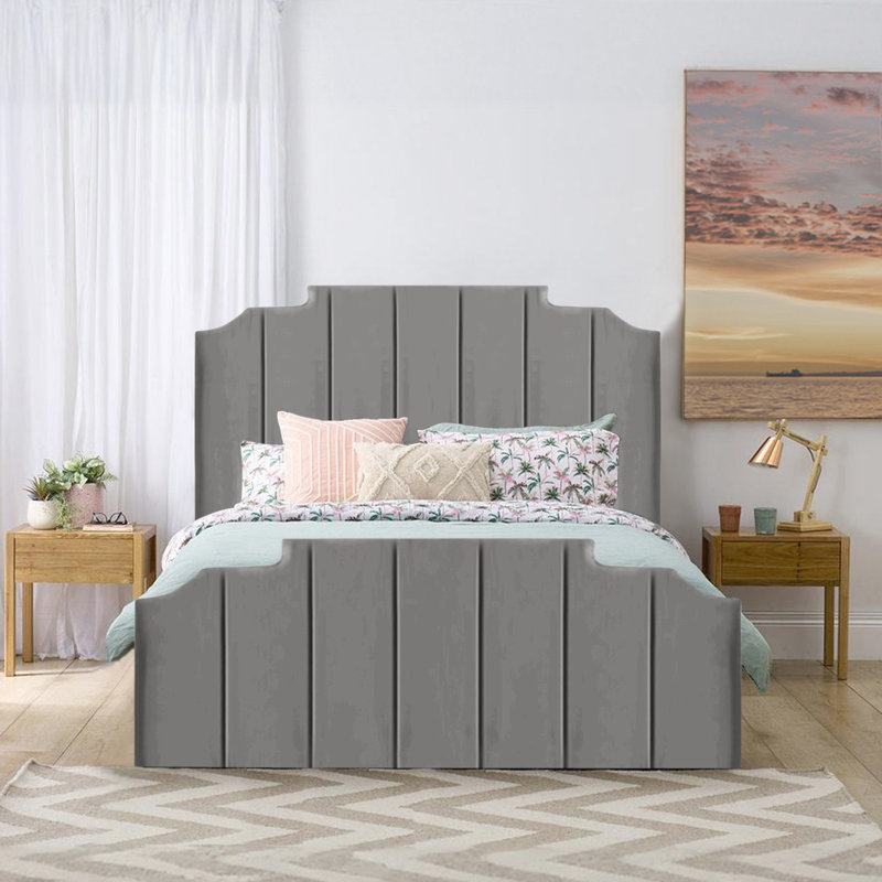 Antara Upholstered Bed, Double (4'6), Grey