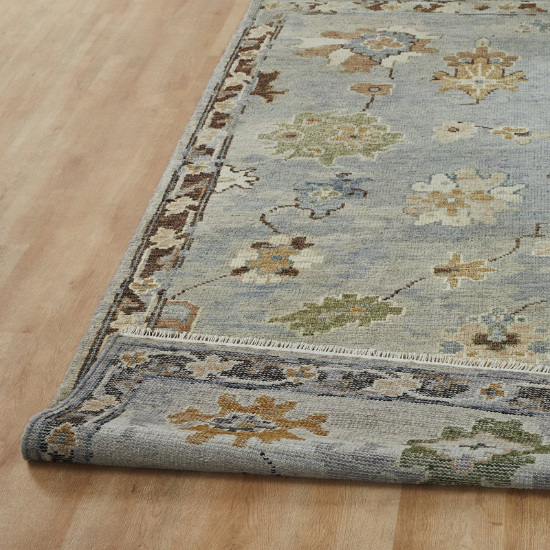 Oushara Hand Knotted Wool Oriental Area Rug, Rectangle 4' x 6'