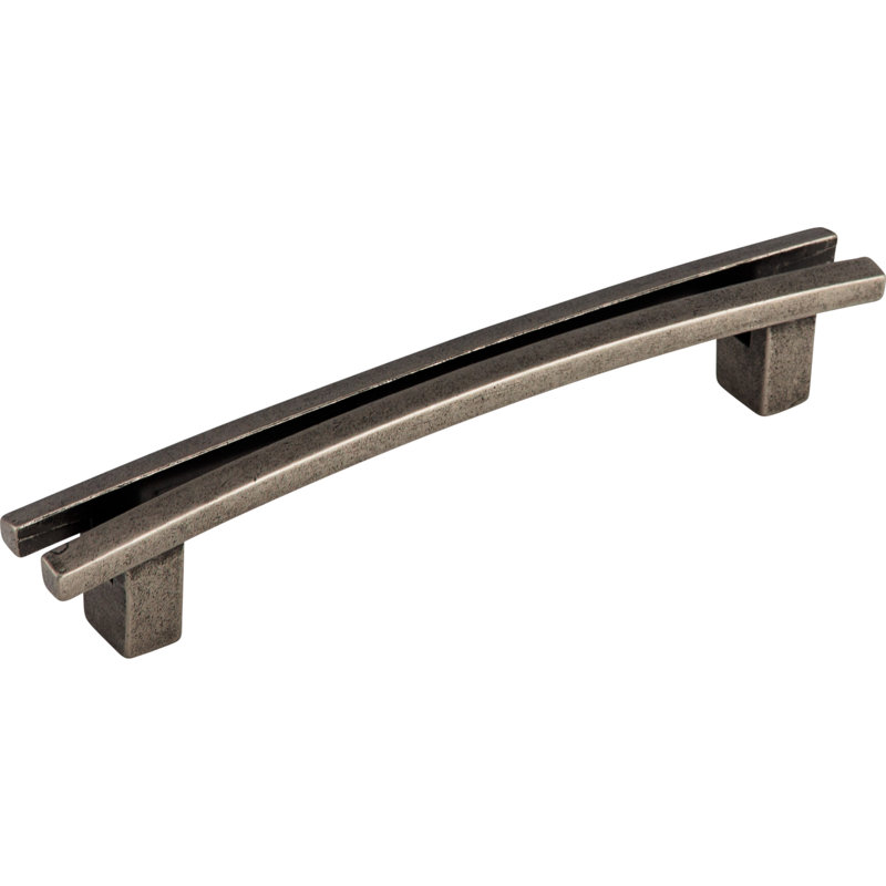 Flared 5" Center to Center Bar pull, Pewter Antique