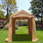 7X12ft Outdoor Portable Gazebo Storage Shelter Shed With 2 Roll Up Zipper Doors & Vents Carport For Motorcycle Waterproof And UV Resistant Anti-Snow Portable Garage Kit Tent